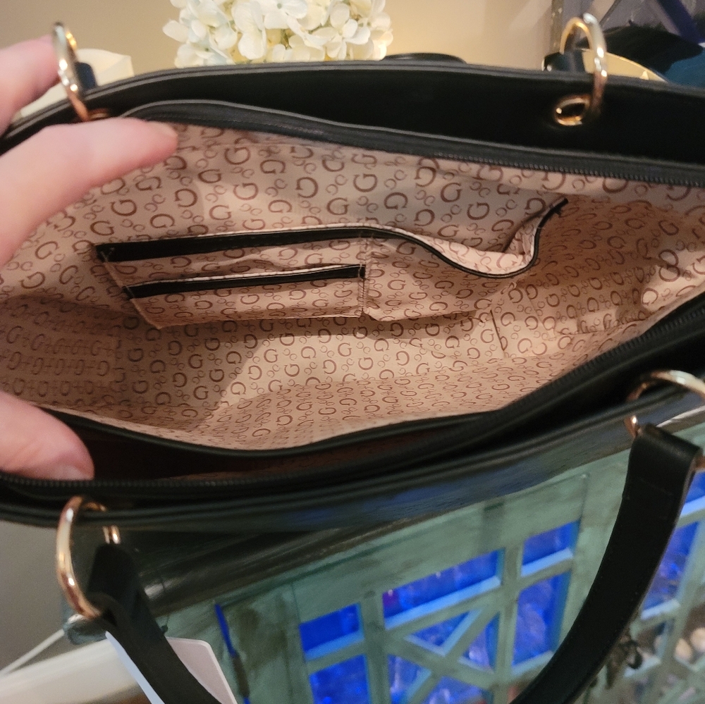 GUESS Black Embossed Handbag - Picture 4 of 6
